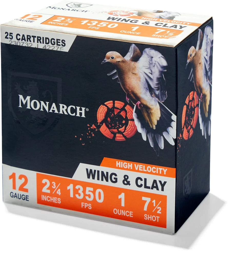 Monarch Wing & Clay 12 Gauge 1 oz Shotshells - 25 Rounds at