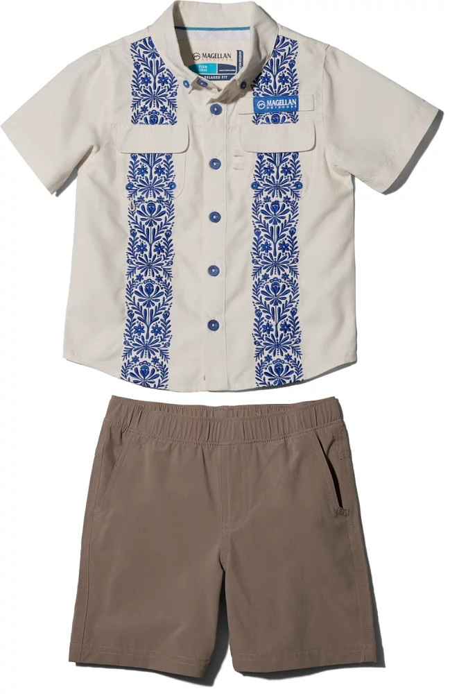 Magellan Outdoors Toddler Boys' Laguna Madre Talavera Azul Button