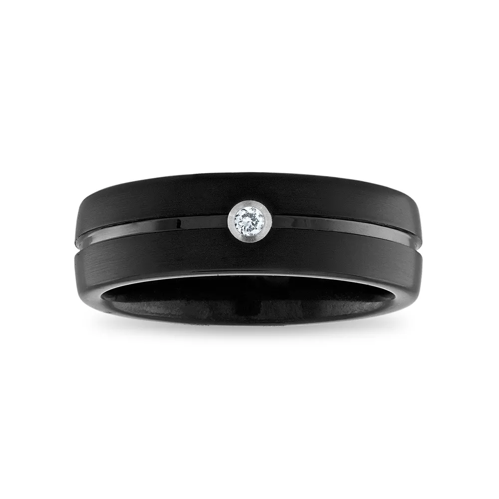 Daniel s Jewelers 1 25 CTW Diamond Wedding Ring in Black Tungsten
