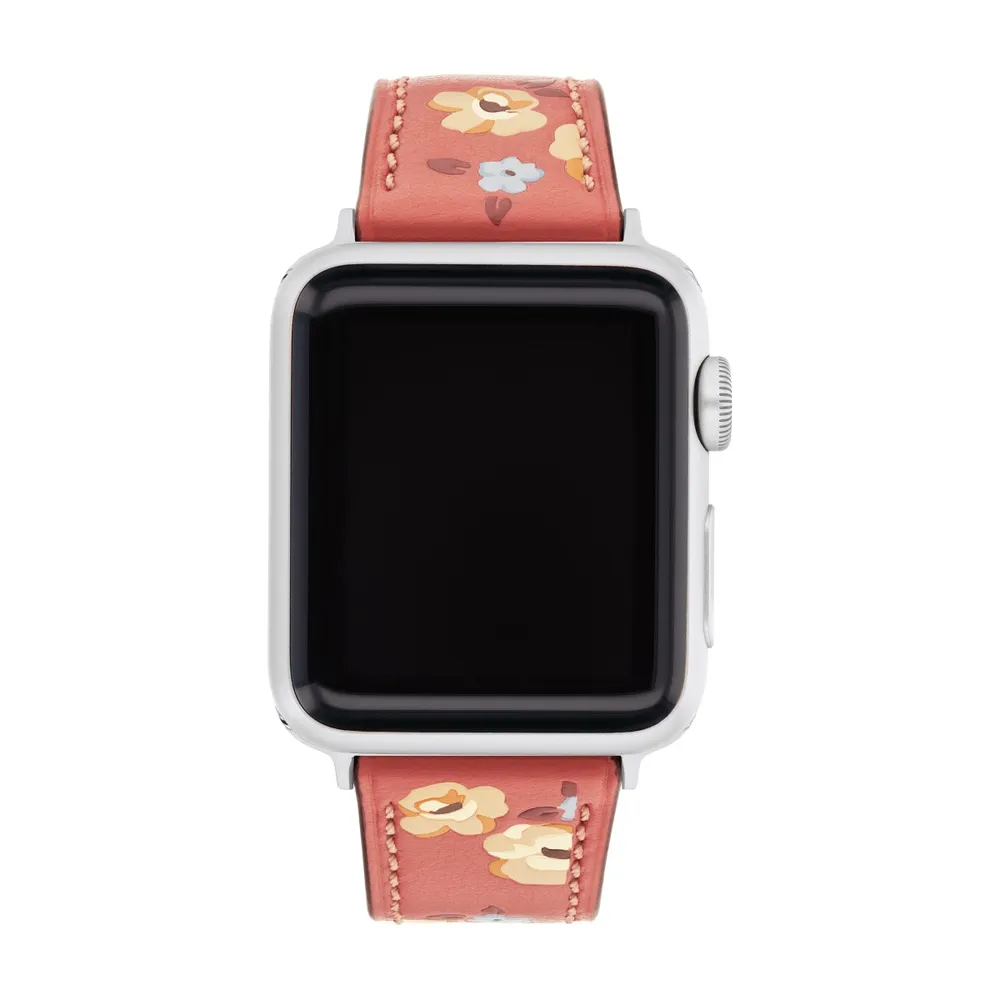 Daniel s Jewelers Coach Flower Design Leather Apple Watch Strap
