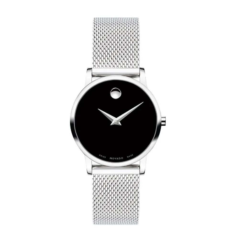 Daniel s Jewelers Movado with 28X28 MM Black Round Dial Stainless