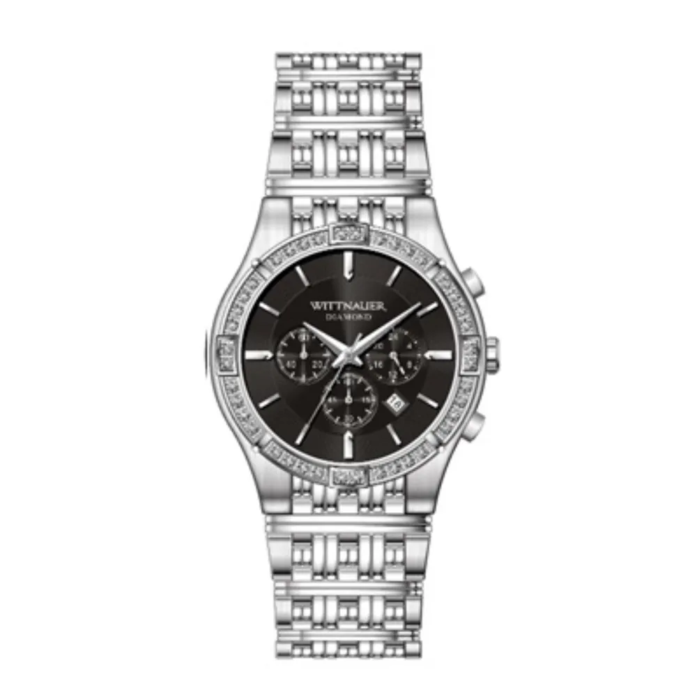 Daniel s Jewelers Wittnauer with 42X42 MM Black Round Dial