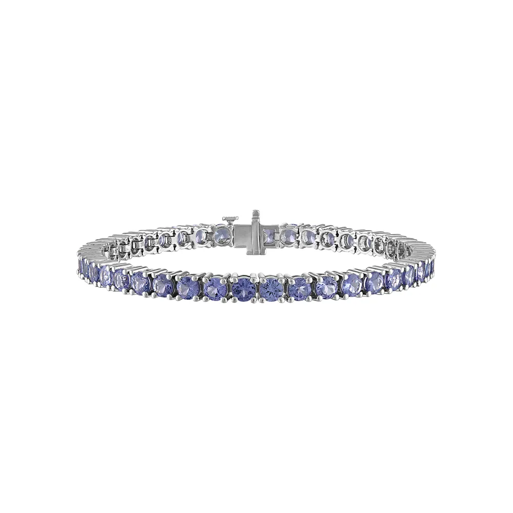 Tanzanite tennis clearance bracelet sterling