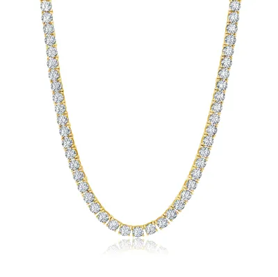Genevive plated cz tennis clearance necklace