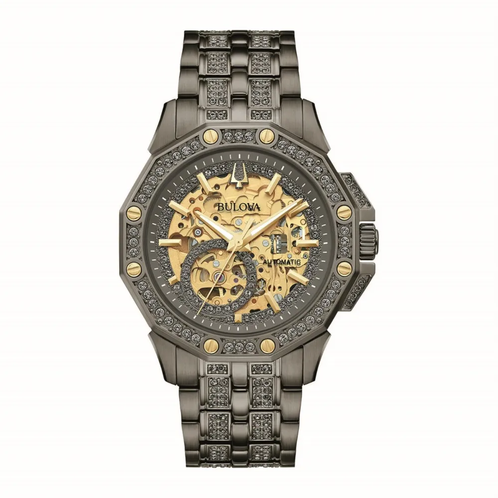 Bulova women's skeleton clearance watch
