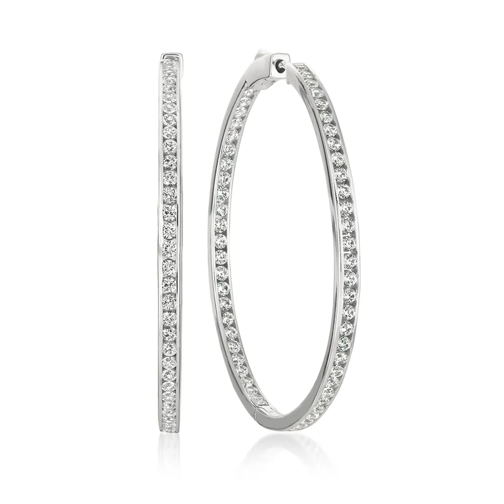 Crislu earrings sterling silver platinum clearance plated