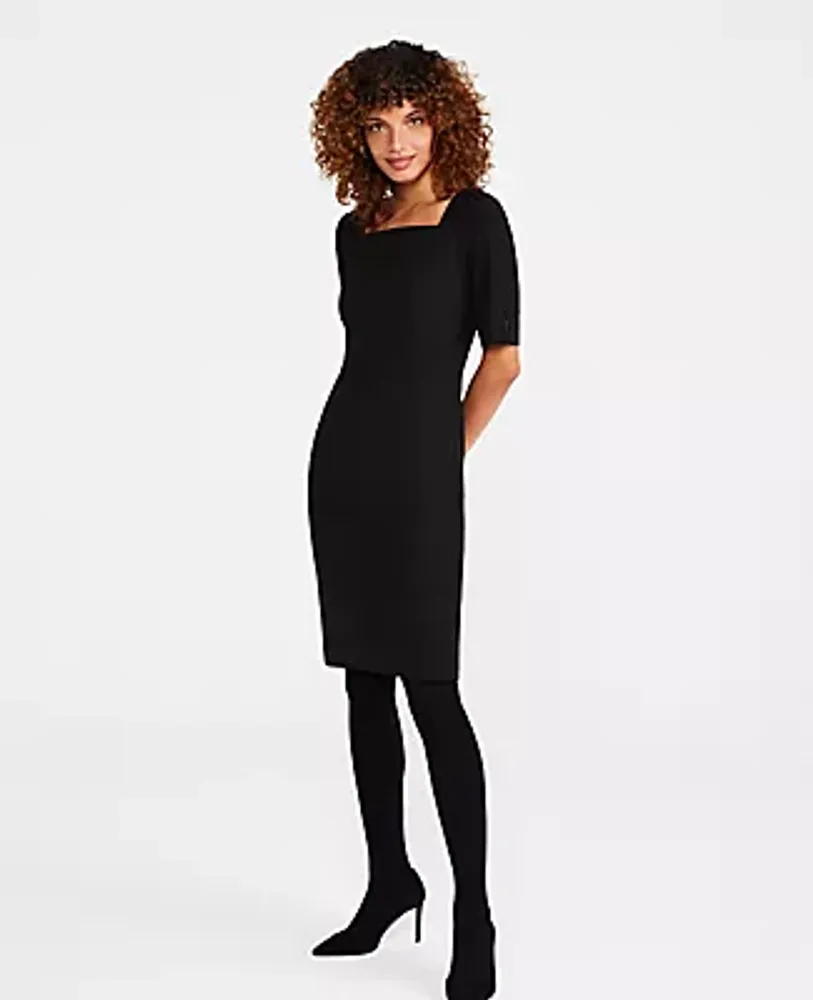 Ann Taylor The Square Neck Sheath Dress Seasonless Stretch | Hamilton Place