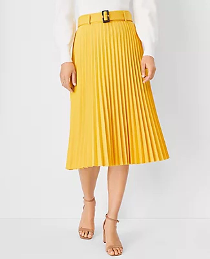 Ann Taylor Belted Pleated Midi Skirt | Mall of America®