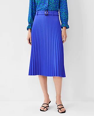 Ann Taylor Belted Pleated Midi Skirt | Mall of America®