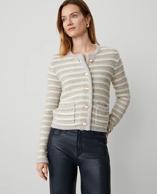 AMERI OTONAMUSE FRINGE TWEED OVER JACKET