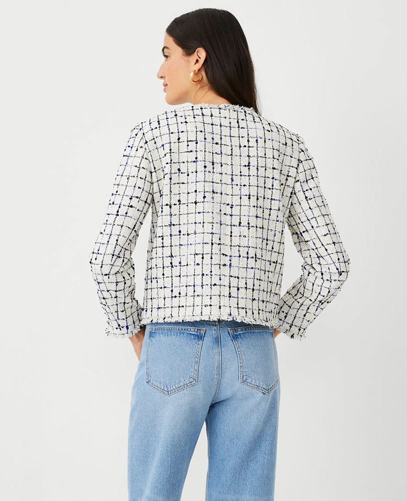 Ann Taylor The Short Patch Pocket Jacket Confetti Fringe Ann Taylor The Short Patch Pocket Jacket Confetti Fringe