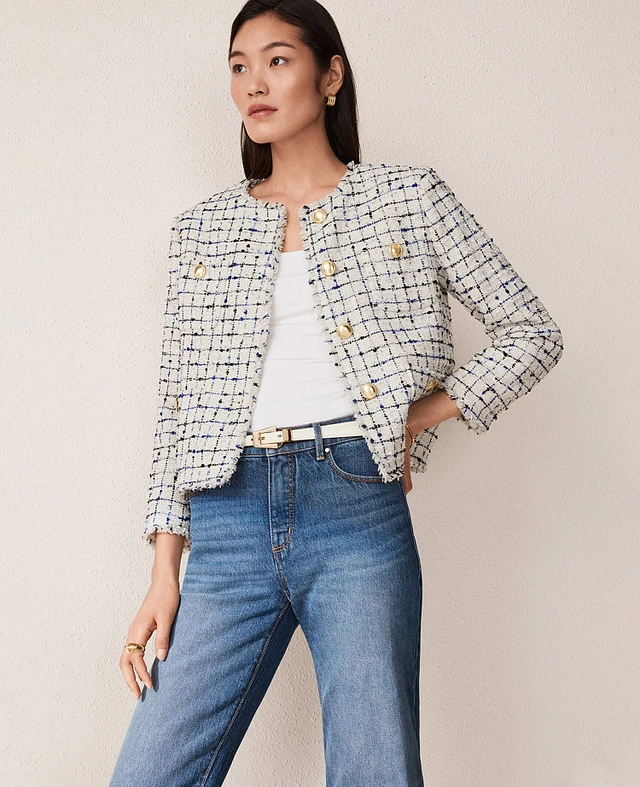 Ann Taylor The Short Patch Pocket Jacket Confetti Fringe Ann Taylor The Short Patch Pocket Jacket Confetti Fringe