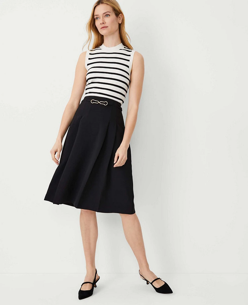 スカート ANIYE BY Women Mid Skirts 185659 01912 Black Ann Taylor Chain Pleated Skirt Black Women's at Hamilton