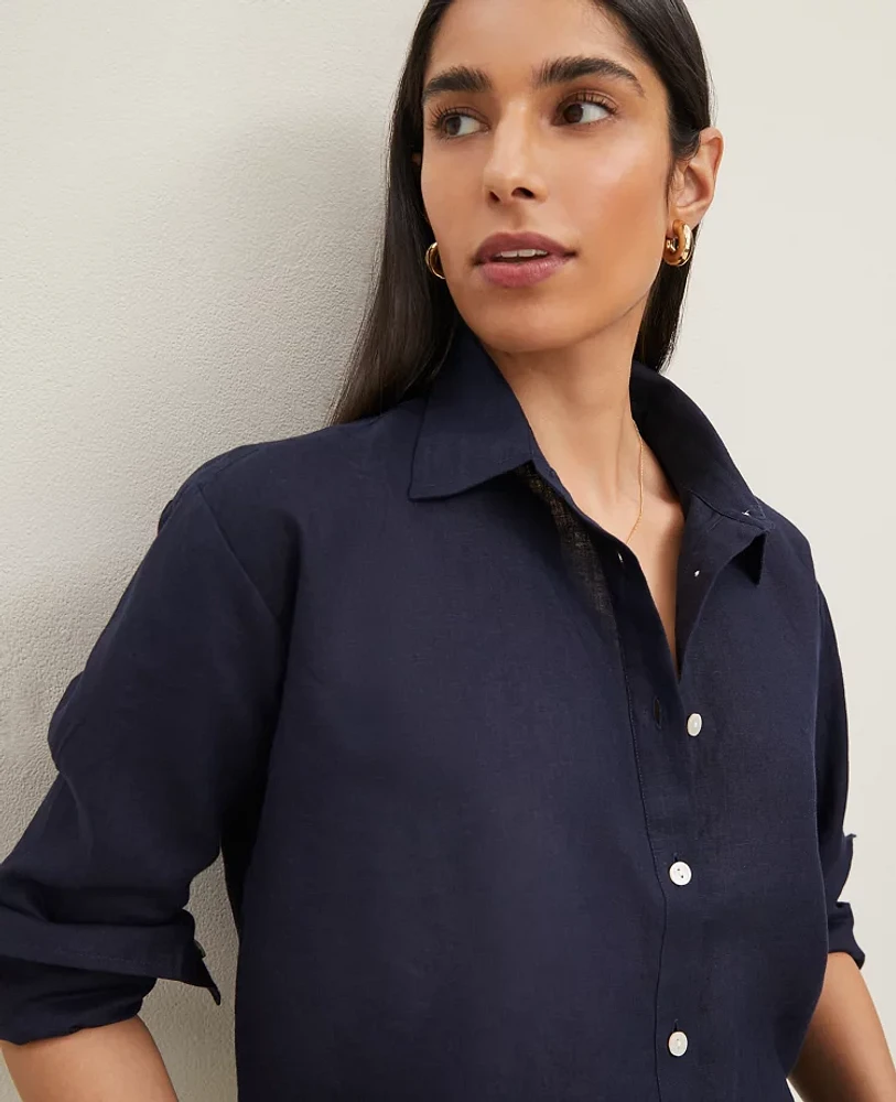 Ann Taylor Cropped Linen Shirt Women's at Hamilton Place in