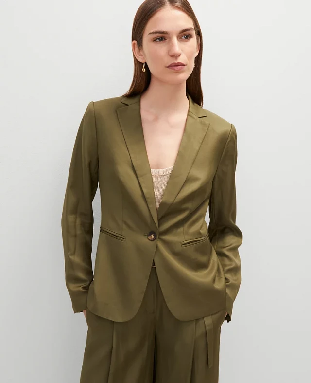 Ann Taylor The Hutton Blazer Twill Pulsar Purple Women's