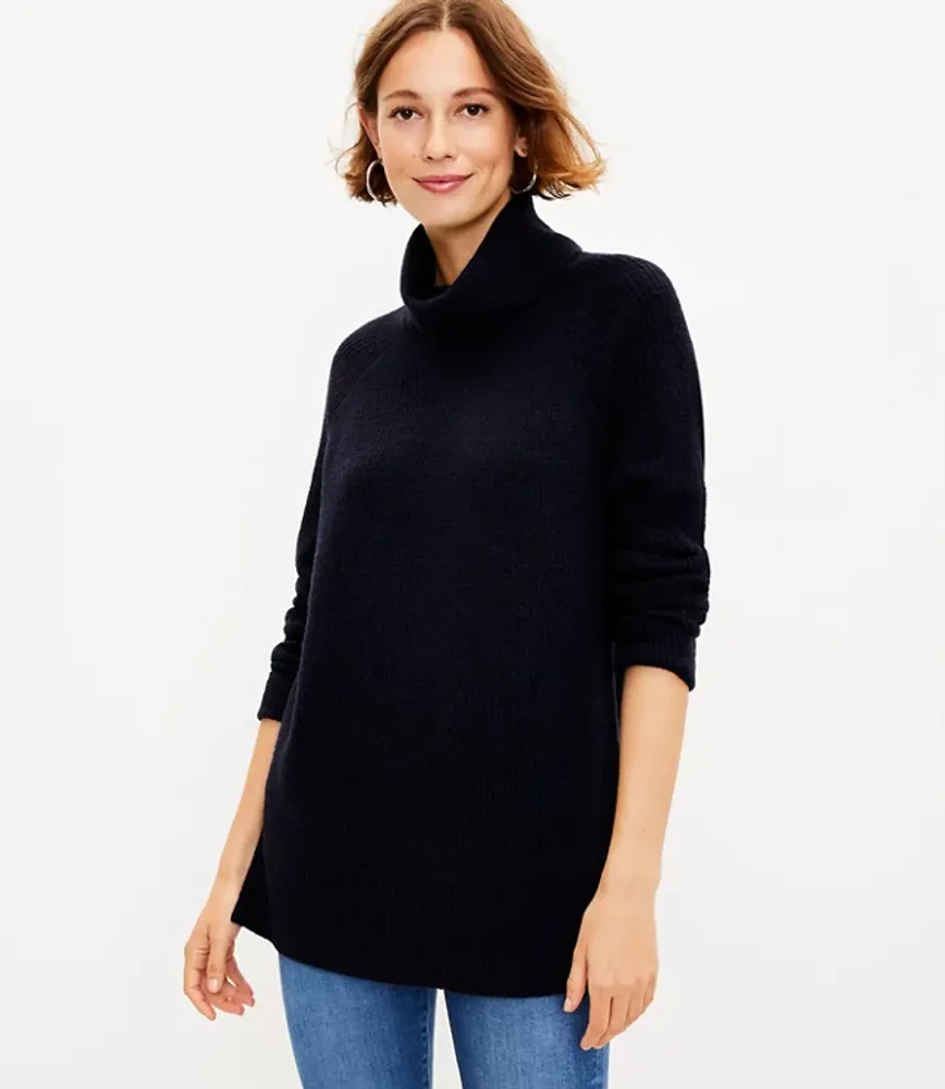 Funnel neck tunic sweater best sale