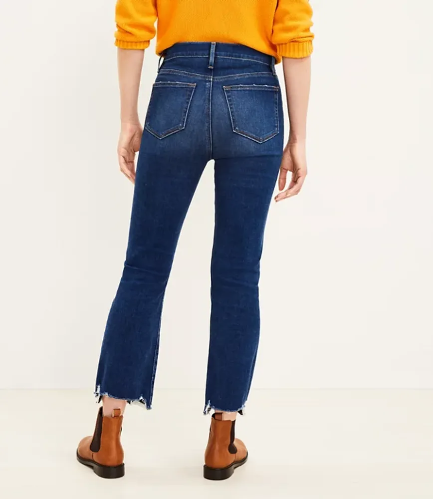 Loft Chewed Hem hot High Rise Kick Crop Jeans