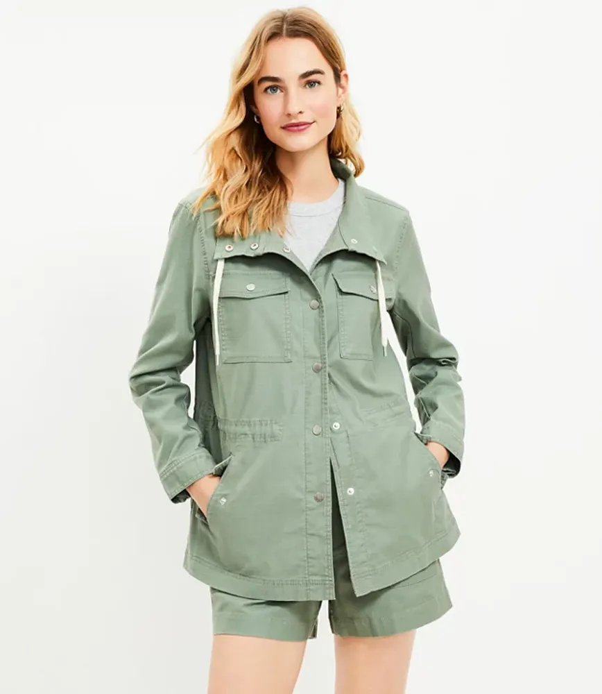 Twill utility shop jacket women's