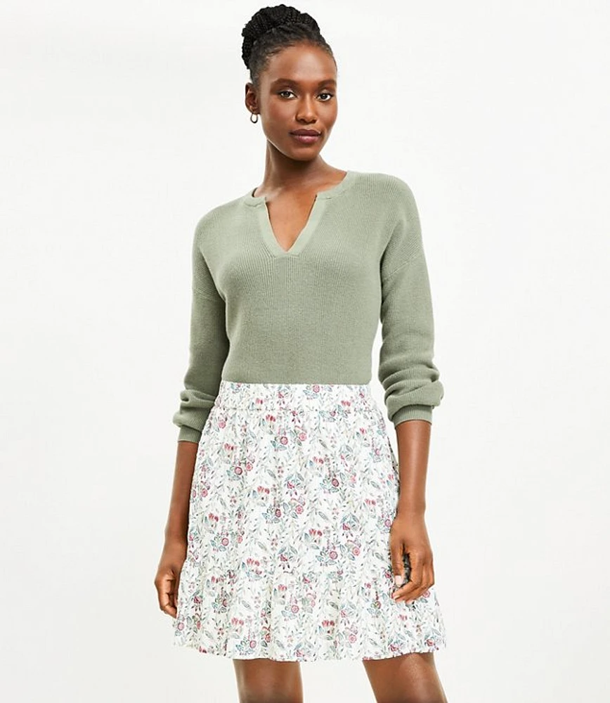 Green flounce mini skirt best sale