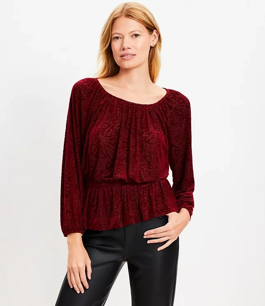 新品タグ付き SHEER VELOUR POWER SHOULDER TOPS Women's Velvet Mesh Tops Long Sleeve Tops Insert Elegant