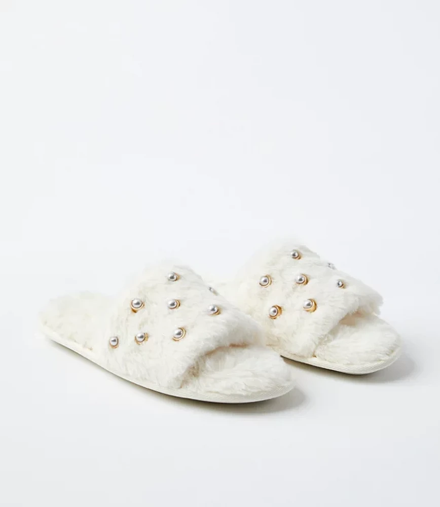 Loft faux fur slippers fashion