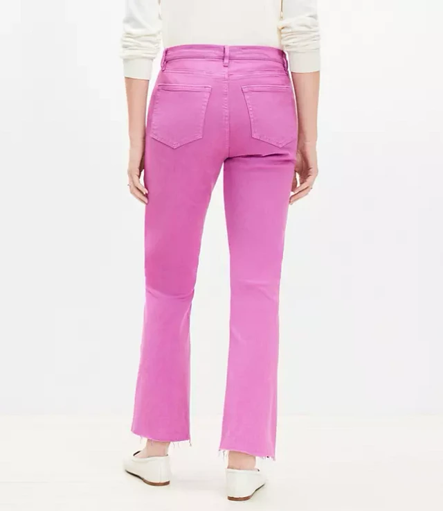 Loft Let Down Hem High Rise Kick Crop Jeans Vivid Light Loft Let Down Hem High Rise Kick Crop Jeans Vivid Light