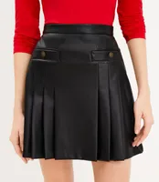 Pleather pleated outlet skirt petite