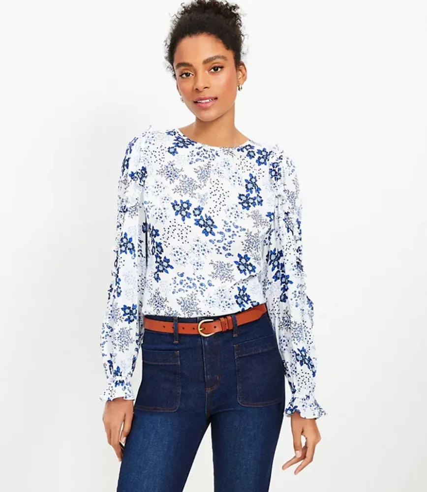 Loft ruffle discount sleeve top