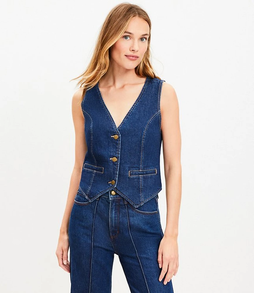 Petite denim vest hotsell