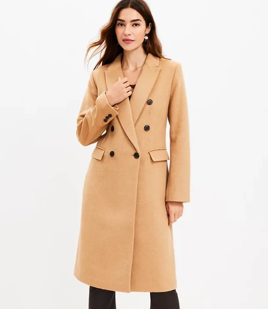 Petite double breasted wool 2024 coat