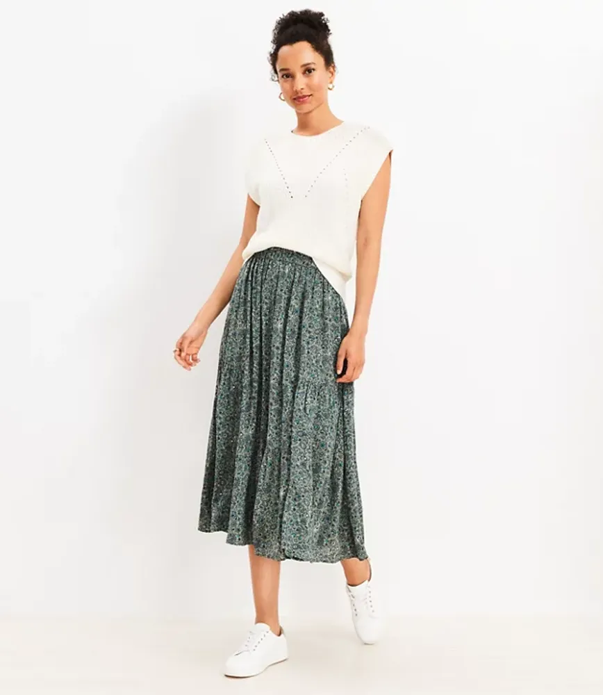 Petite tiered 2025 midi skirt