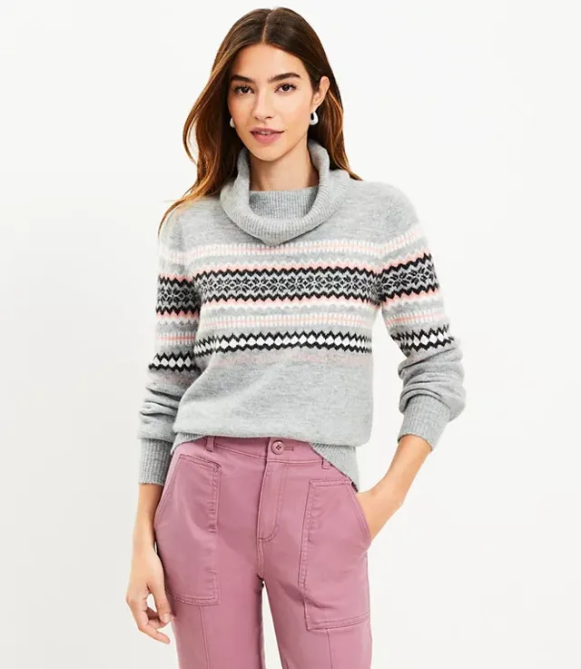 J crew fair isle sale turtleneck sweater