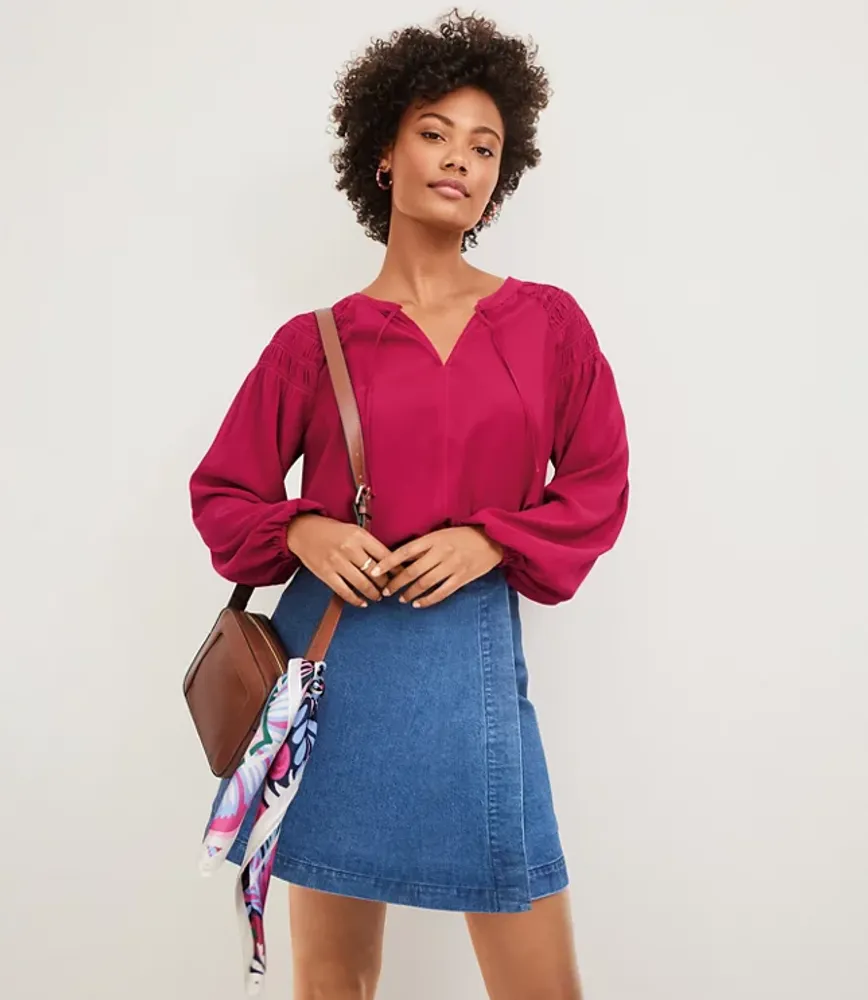 Denim wrap skirt outlet images