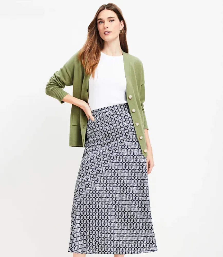 Jupe Vintage Noire à Bord Scallopé (pétales) - Taille S - Laine - Occasion Excellent état