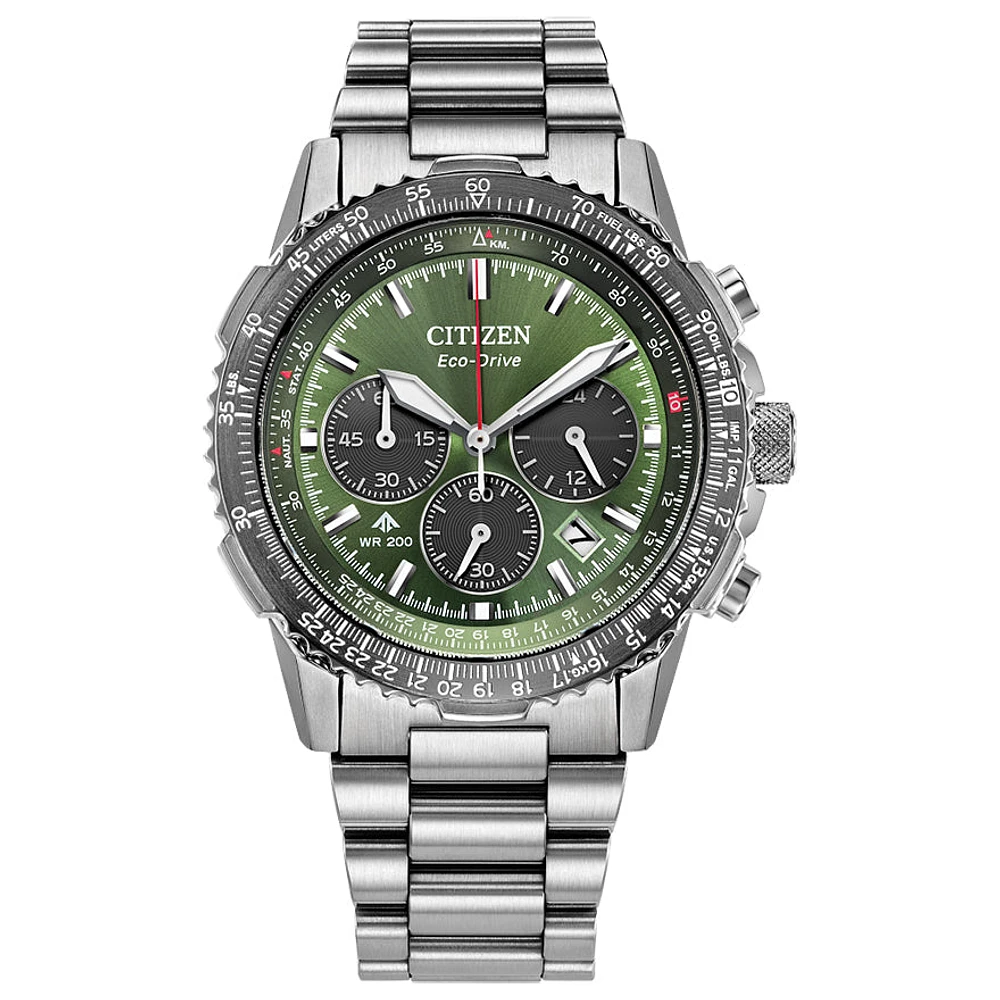 わこ Citizen Eco-Drive Promaster Navihawk Khaki Green Dial Watch