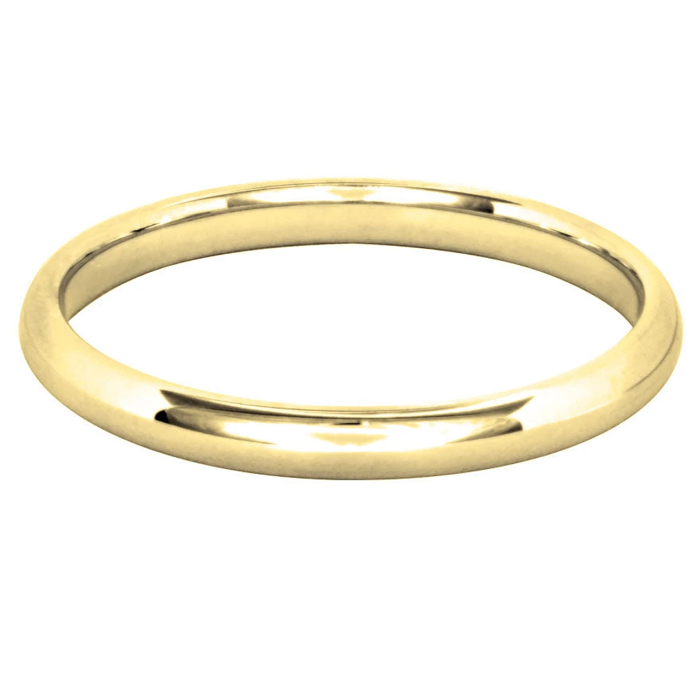 Ann Louise Low Dome Comfort Fit Wedding Band 14K Gold 2MM