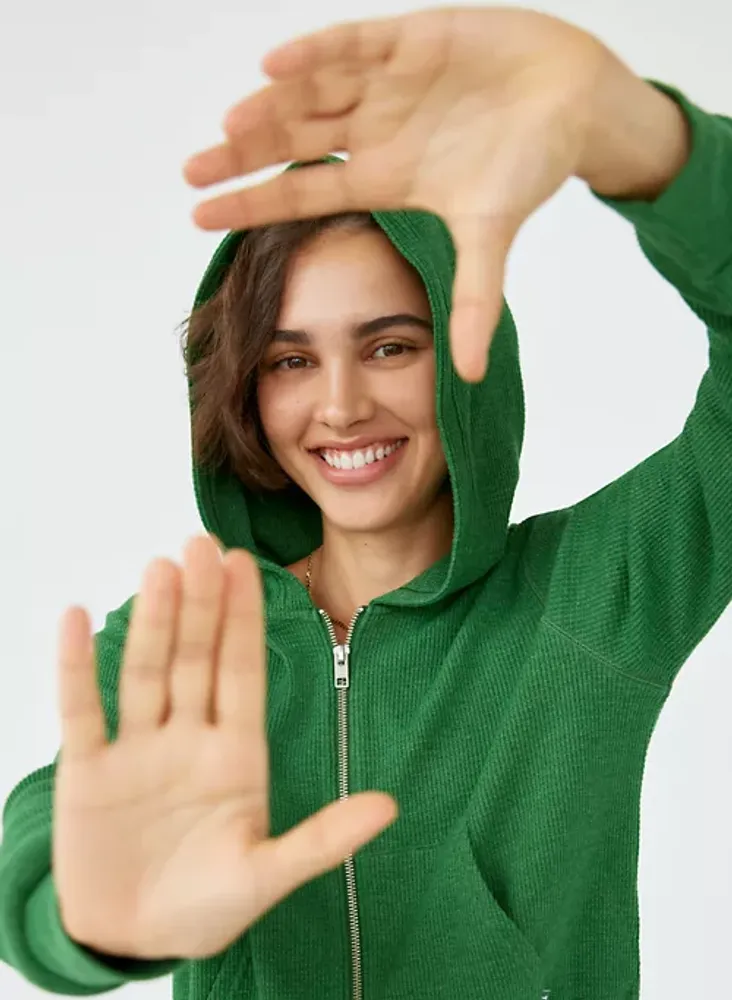 Aritzia waffle sales zip up