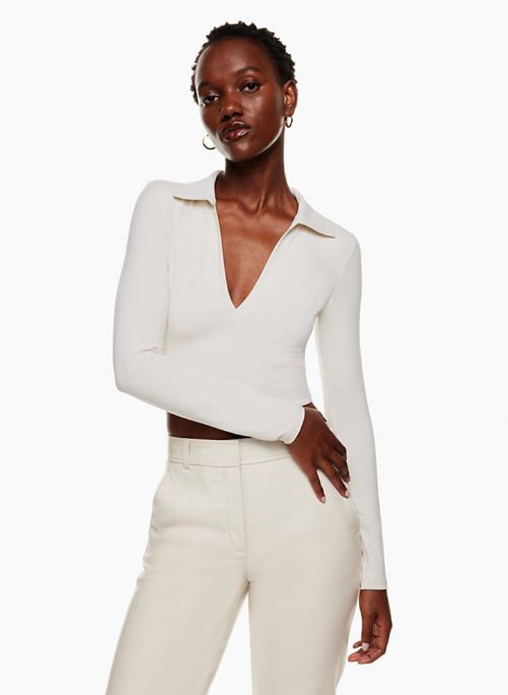 Polo long sleeve v neck outlet