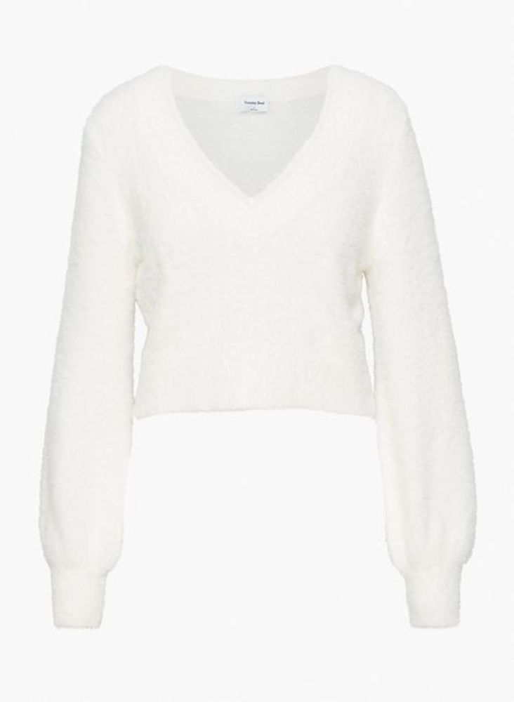 White v cheap neck sweater