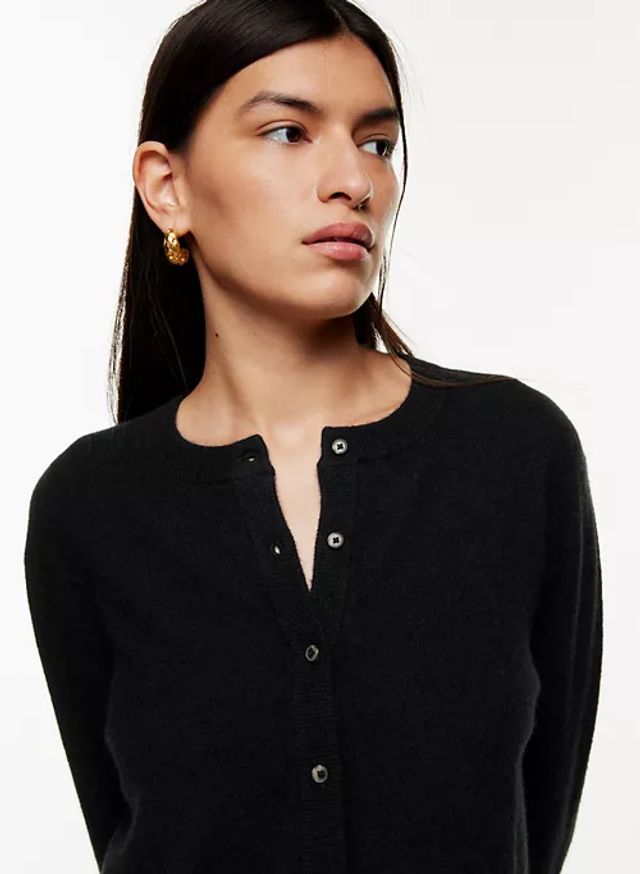 【as\"on】SICILY BUTTON CARDIGAN◆ BLACK Sicily Cardigan | Aritzia INTL