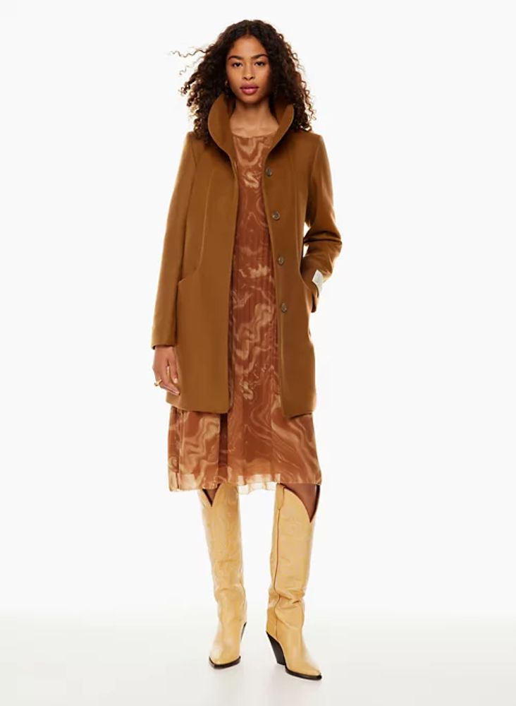 Tan cocoon coat new arrivals
