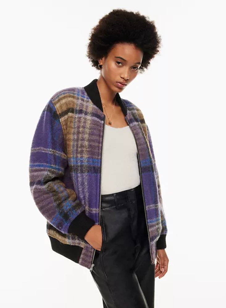 Vince tonal plaid car coat outlet