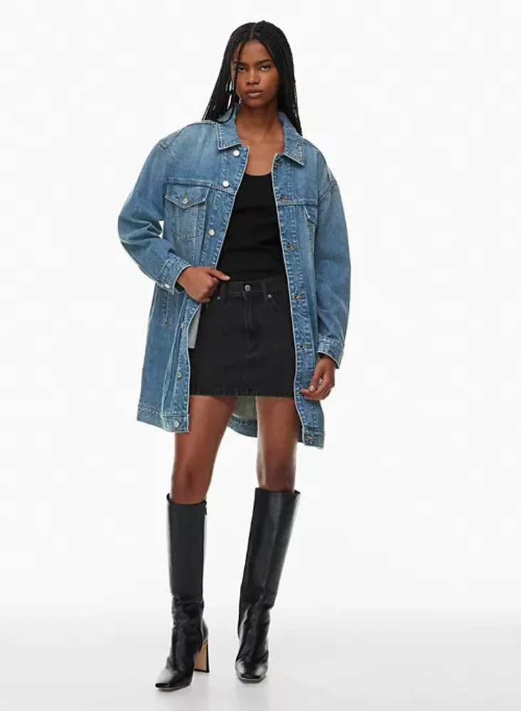 Denim dress coat top