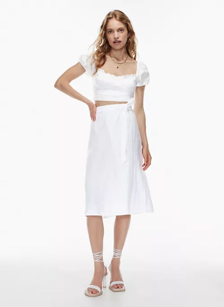 Aritzia white linen best sale skirt
