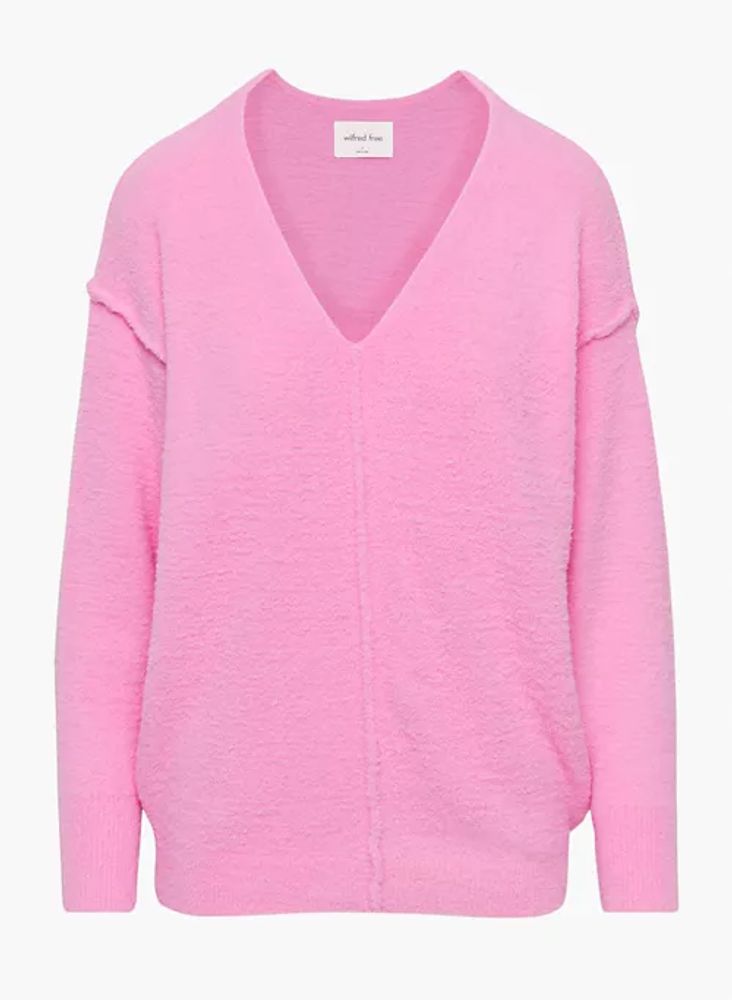 Pink v neck deals sweater