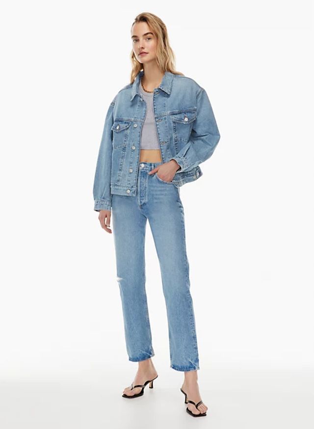 Aritzia long 2025 denim jacket