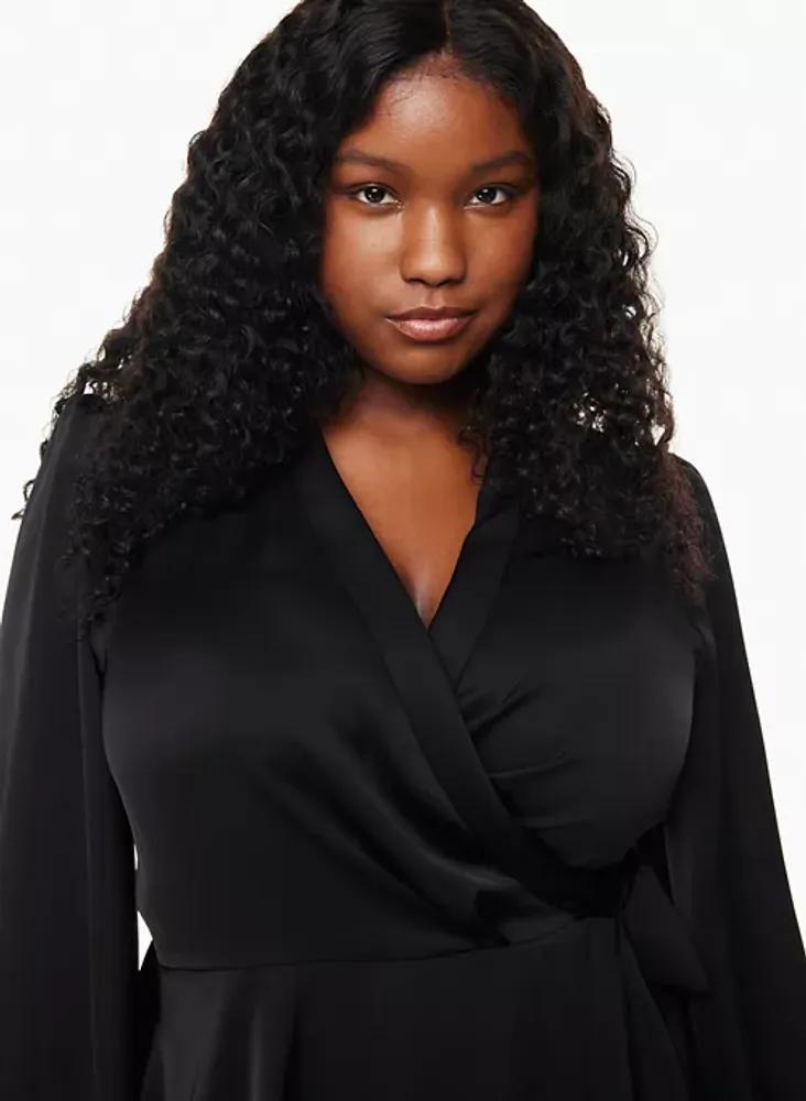 Aritzia black wrap dress store