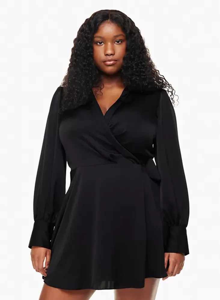 Aritzia black wrap dress discount