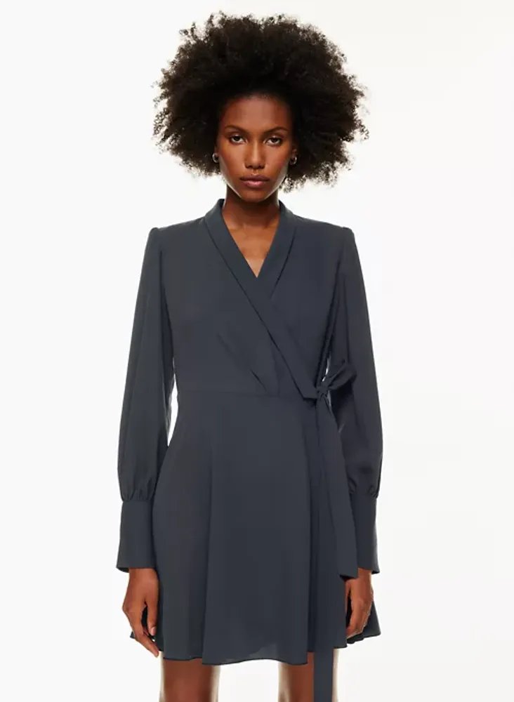 Aritzia black wrap dress hotsell