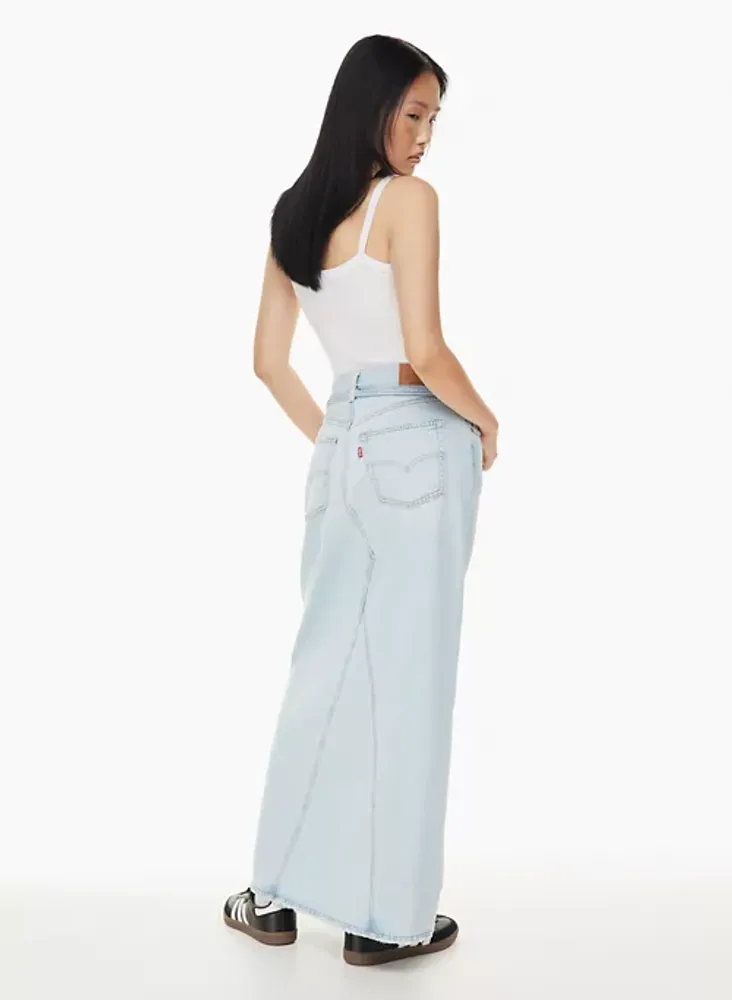 Levis long best sale denim skirt
